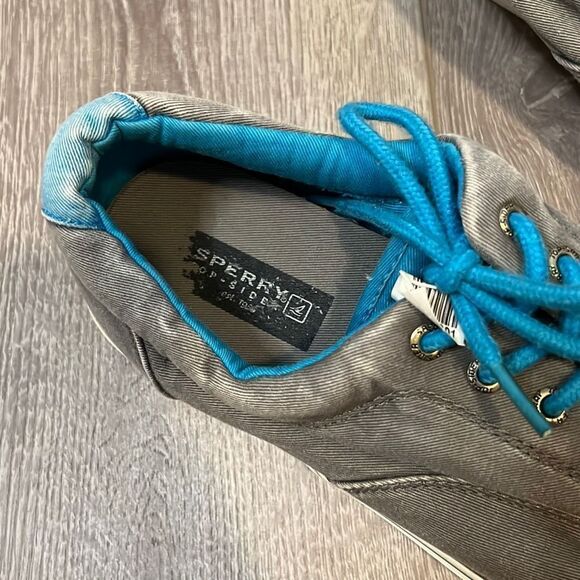 Sperry Mens Lace Up Sneaker Shoe Grey and Blue Size 11.5 - Picture 3 of 6